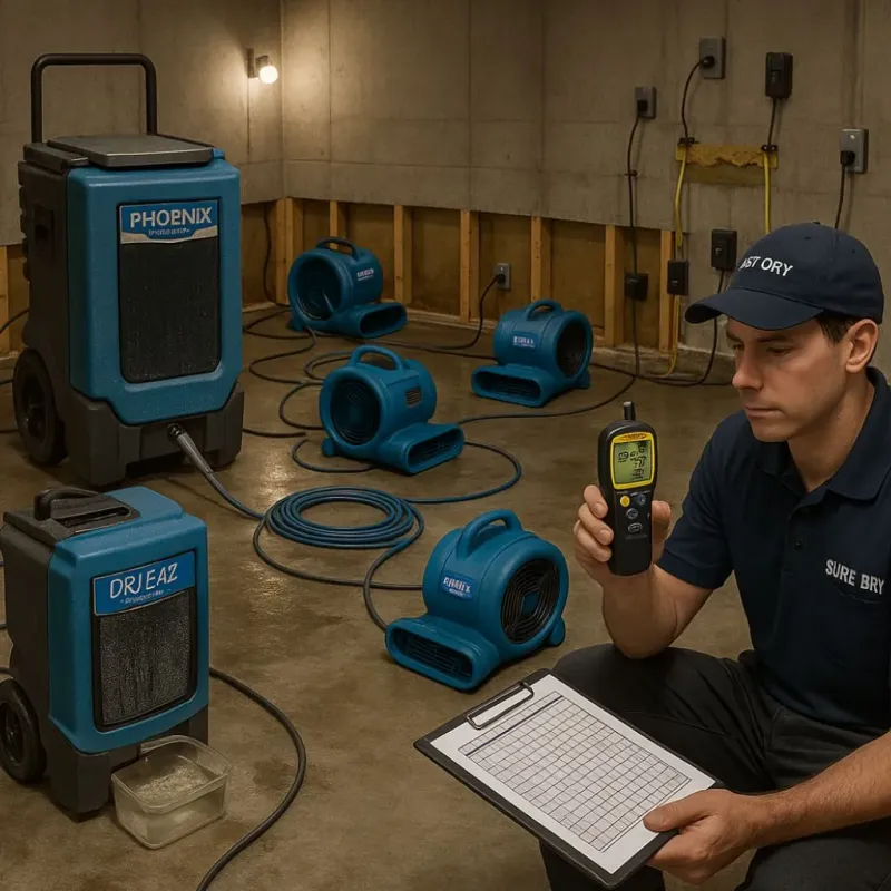 Structural Drying and Dehumidification process in Yuma, AZ